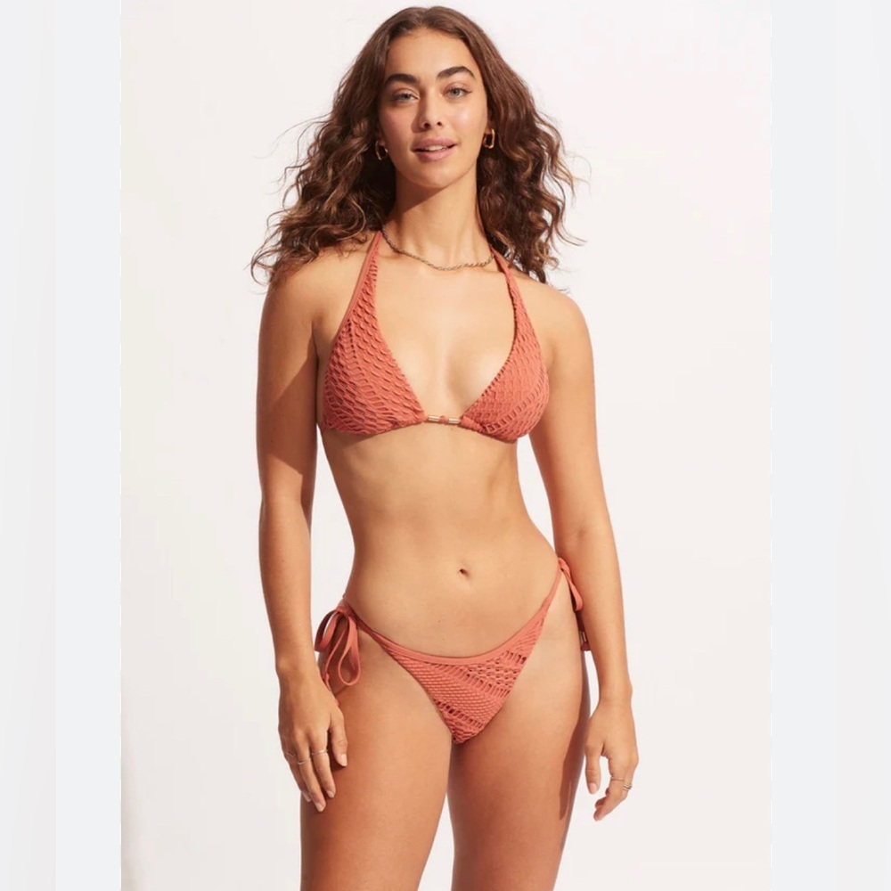Seafolly Marrakesh Bikini Set Top L Bottoms S Cinnamon